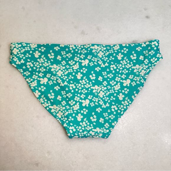EUC Aerie Bikini Bottom Turquoise White Floral M Medium - Picture 2 of 3